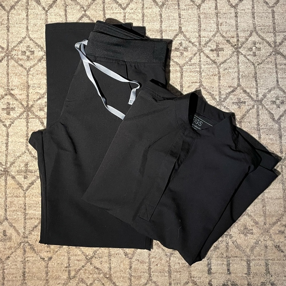 Figs Small Scrub Set - Black